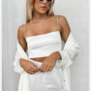 Show Me Your mumu Tucker Top White Crop Speghetti Strap